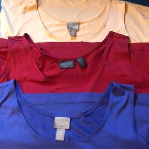 3 Chicos tank tops! 3 great colors! Size 2-Chicos brand.